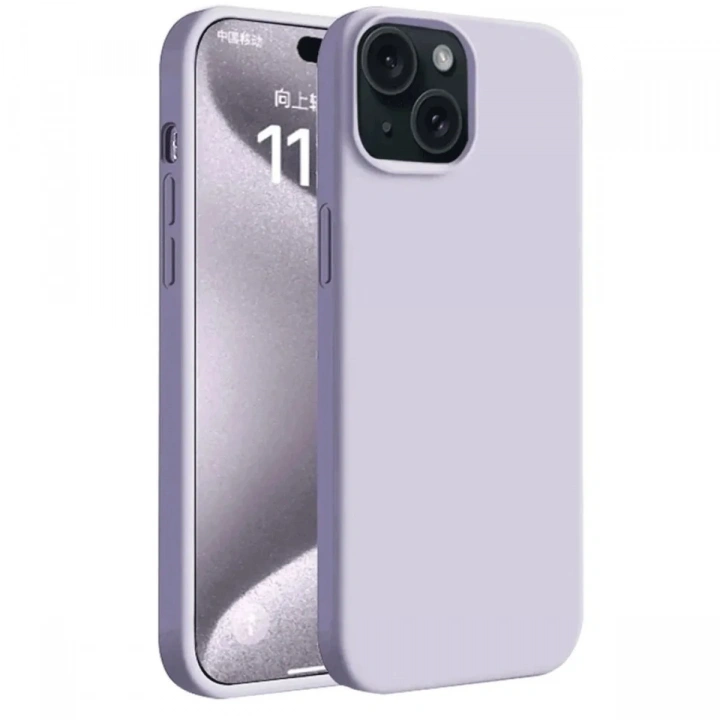 Mey İthalat®  iPhone 15 Plus Kılıf First Silikon - Lila