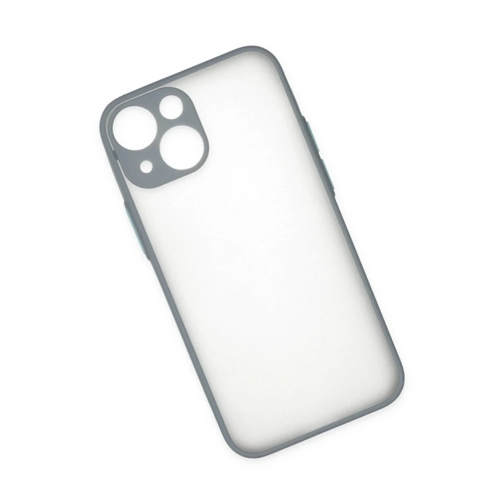 Mey İthalat®  iPhone 15 Plus Kılıf Montreal Silikon Kapak - Gri