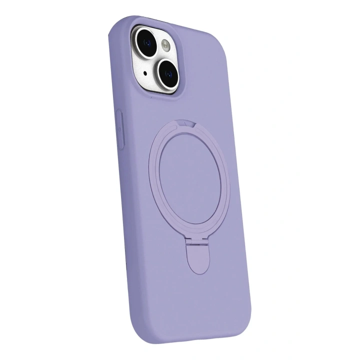 Mey İthalat®   iPhone 15 Plus Regal Magsafe Standlı Kapak - Lila