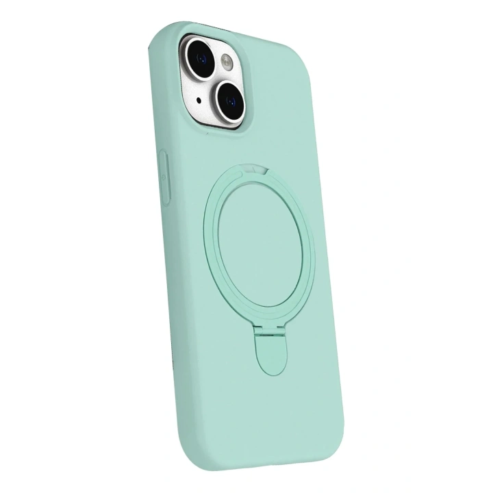 Mey İthalat®   iPhone 15 Plus Regal Magsafe Standlı Kapak - Su Yeşili