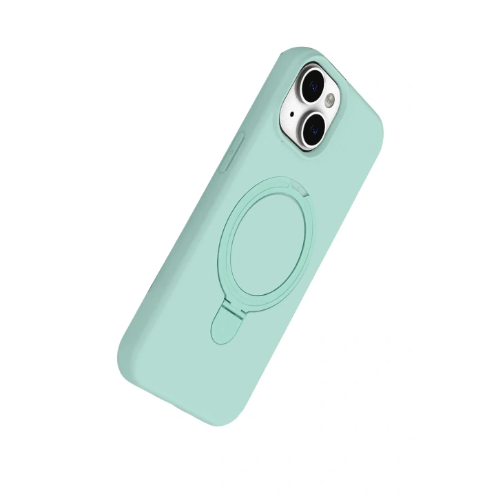 Mey İthalat®   iPhone 15 Plus Regal Magsafe Standlı Kapak - Su Yeşili