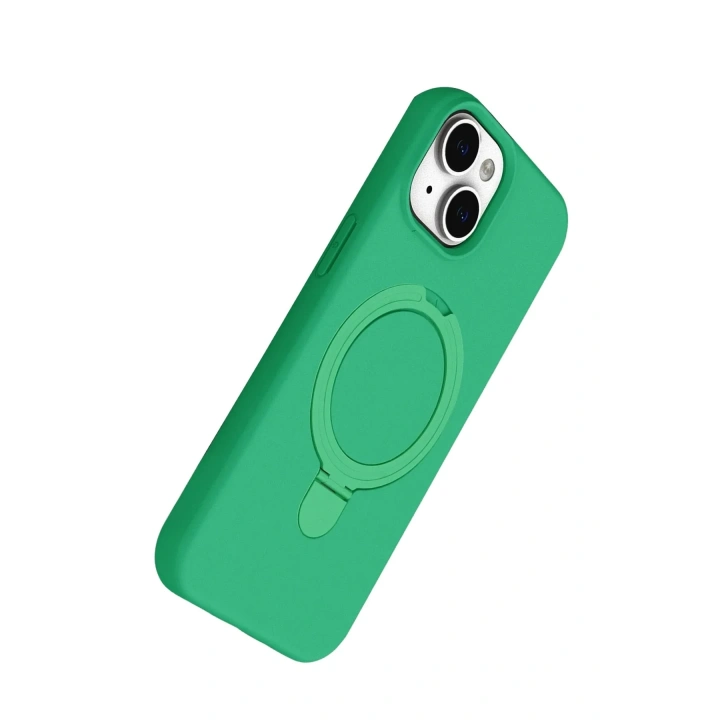 Mey İthalat®   iPhone 15 Plus Regal Magsafe Standlı Kapak - Yeşil