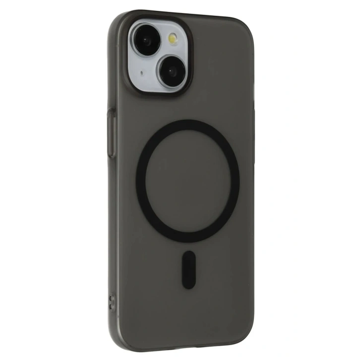 Mey İthalat®  iPhone 15 Plus Tuna PC Slim Magsafe Kapak - Siyah