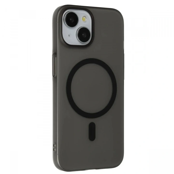 Mey İthalat®  iPhone 15 Plus Tuna PC Slim Magsafe Kapak - Siyah