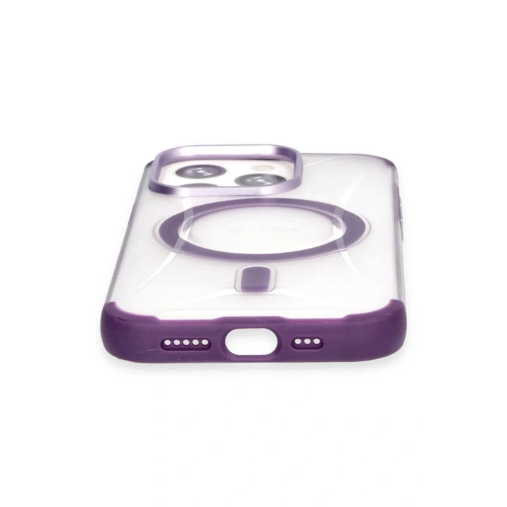 Mey İthalat®  iPhone 15 Pro Hilton Magsafe Kapak - Derin Mor