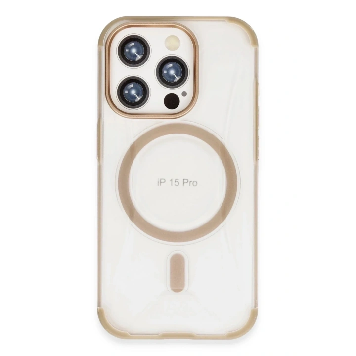 Mey İthalat®  iPhone 15 Pro Hilton Magsafe Kapak - Gold
