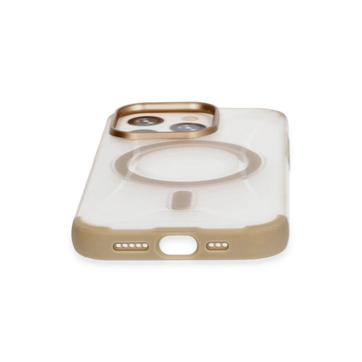Mey İthalat®  iPhone 15 Pro Hilton Magsafe Kapak - Gold