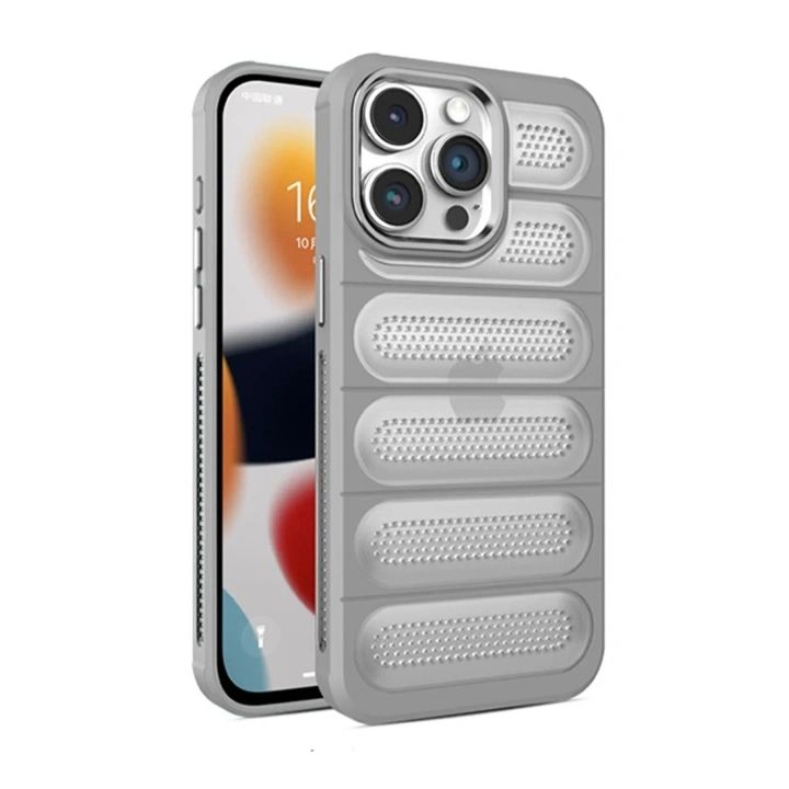 Mey İthalat®  iPhone 15 Pro Kılıf Airmax Silikon Kapak - Titan Gri