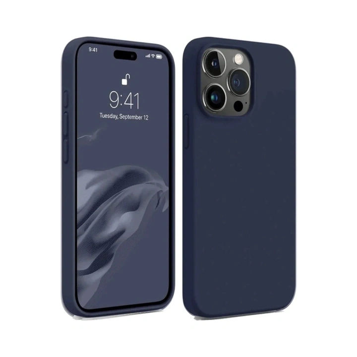 Mey İthalat®  iPhone 15 Pro Kılıf First Silikon - Lacivert