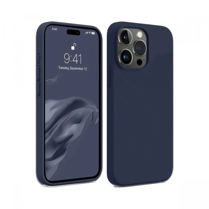 Mey İthalat®  iPhone 15 Pro Kılıf First Silikon - Lacivert