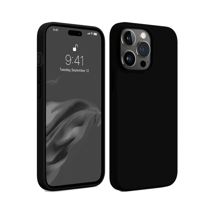 Mey İthalat®  iPhone 15 Pro Kılıf First Silikon - Siyah