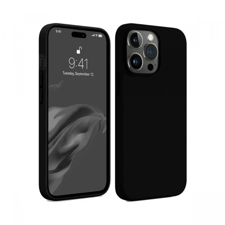 Mey İthalat®  iPhone 15 Pro Kılıf First Silikon - Siyah