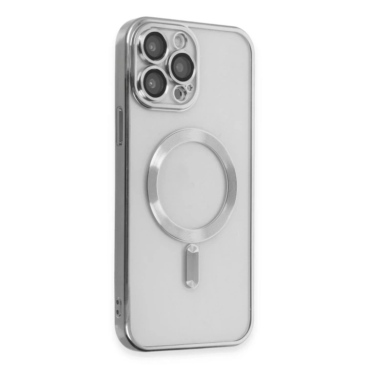 Mey İthalat®  iPhone 15 Pro Kılıf Kross Magneticsafe Kapak - Gümüş