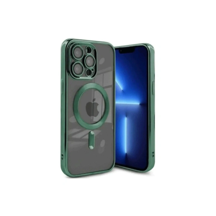 Mey İthalat®  iPhone 15 Pro Kılıf Kross Magneticsafe Kapak - Koyu Yeşil