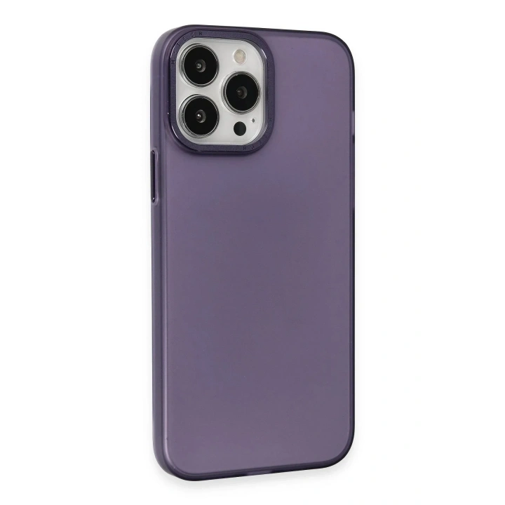 Mey İthalat®  iPhone 15 Pro Kılıf Modos Metal Kapak - Derin Mor