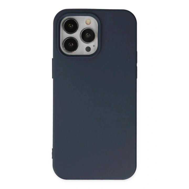Mey İthalat®   iPhone 15 Pro Kılıf Nano içi Kadife Silikon - Lacivert