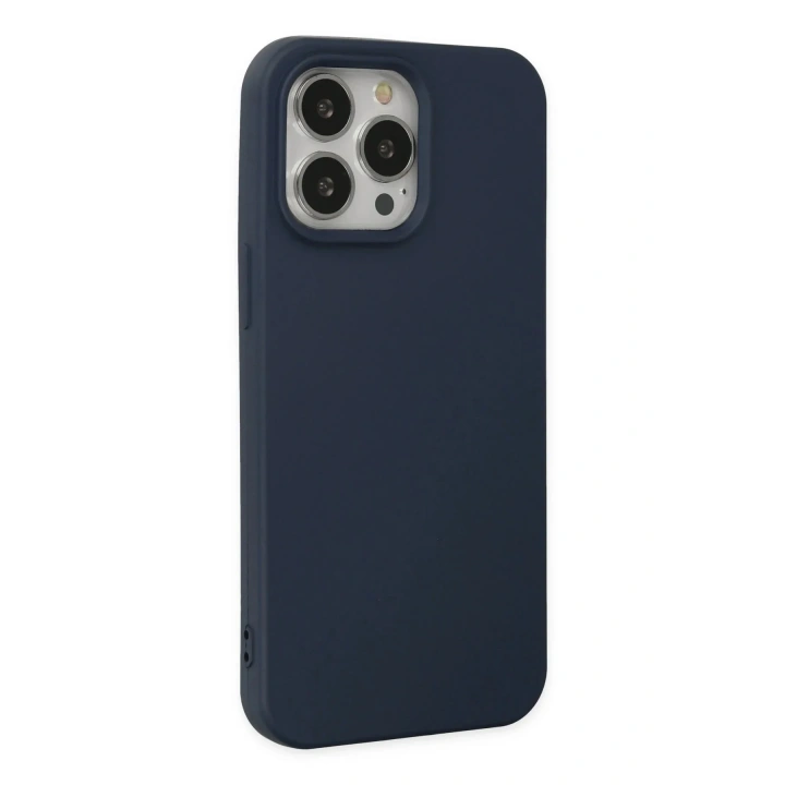 Mey İthalat®   iPhone 15 Pro Kılıf Nano içi Kadife Silikon - Lacivert