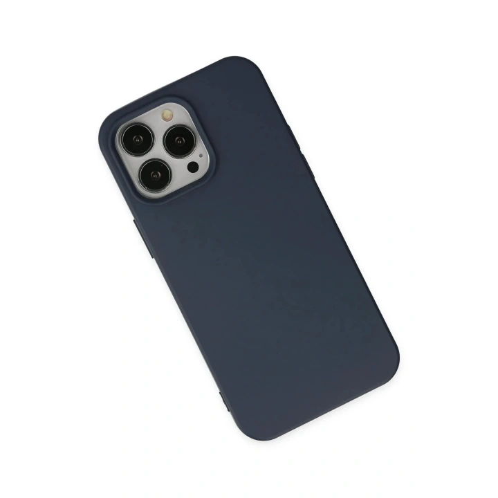 Mey İthalat®   iPhone 15 Pro Kılıf Nano içi Kadife Silikon - Lacivert