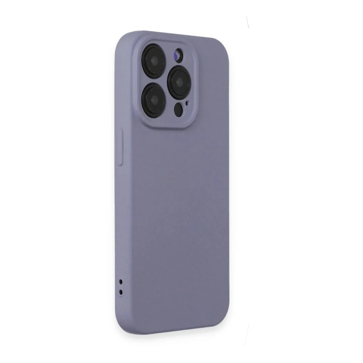 Mey İthalat®  iPhone 15 Pro Kılıf Nano içi Kadife Silikon - Lila