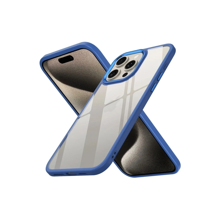 Mey İthalat®  iPhone 15 Pro Kılıf Power Silikon - Mavi