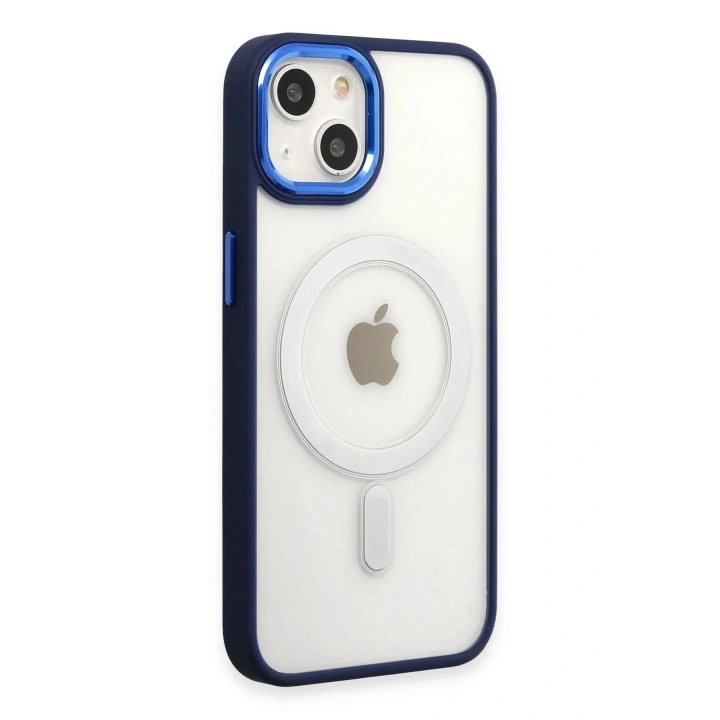 Mey İthalat®  iPhone 15 Pro Kılıf Room Magneticsafe Silikon - Lacivert
