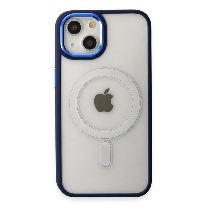 Mey İthalat®  iPhone 15 Pro Kılıf Room Magneticsafe Silikon - Lacivert