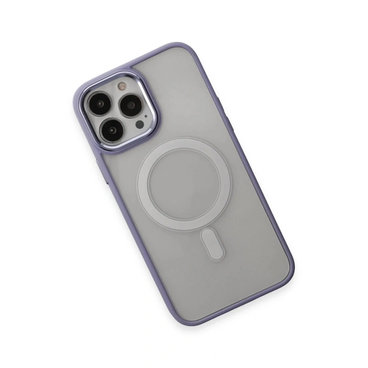 Mey İthalat®  iPhone 15 Pro Kılıf Room Magneticsafe Silikon - Lila