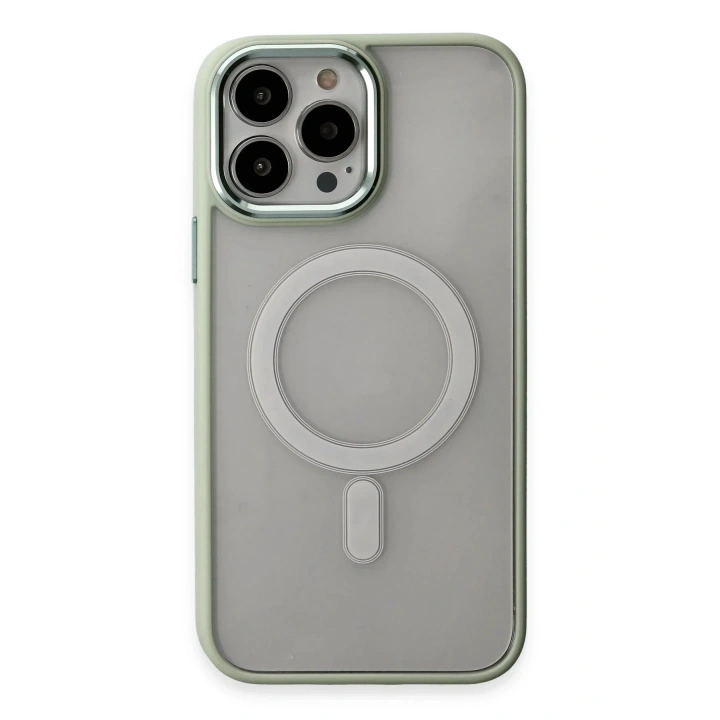 Mey İthalat®  iPhone 15 Pro Kılıf Room Magneticsafe Silikon - Su Yeşili