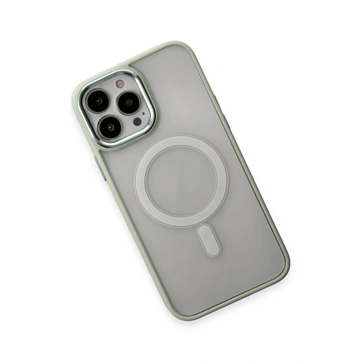 Mey İthalat®  iPhone 15 Pro Kılıf Room Magneticsafe Silikon - Su Yeşili