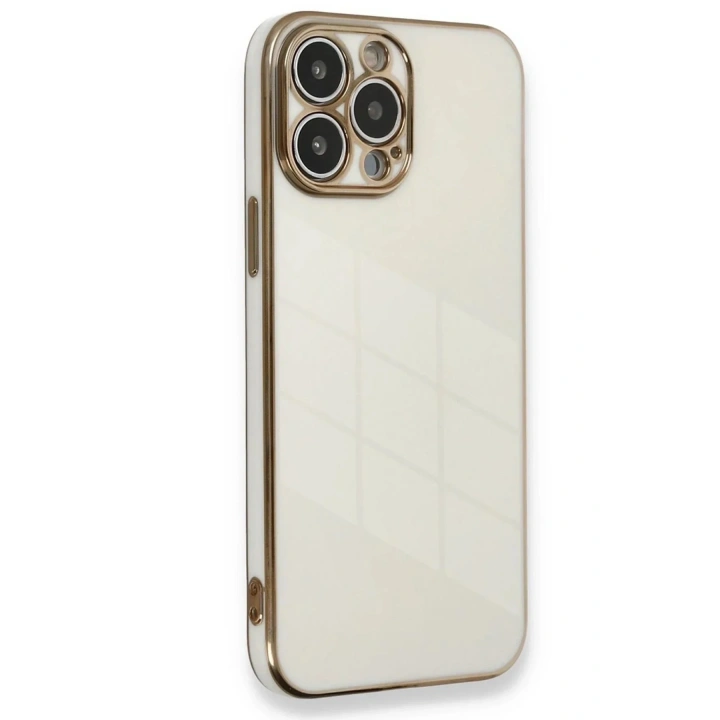 Mey İthalat®  iPhone 15 Pro Kılıf Volet Silikon - Beyaz