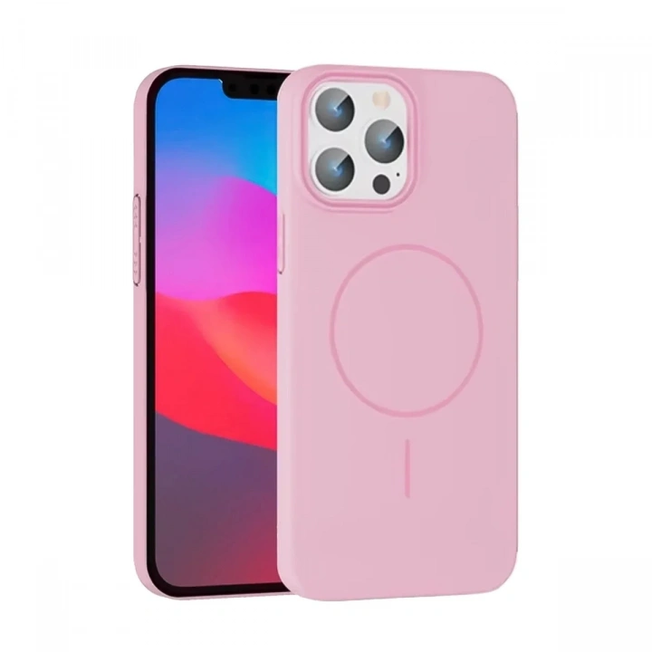 Mey İthalat®  iPhone 15 Pro Max Broş Magsafe Kapak - Pembe