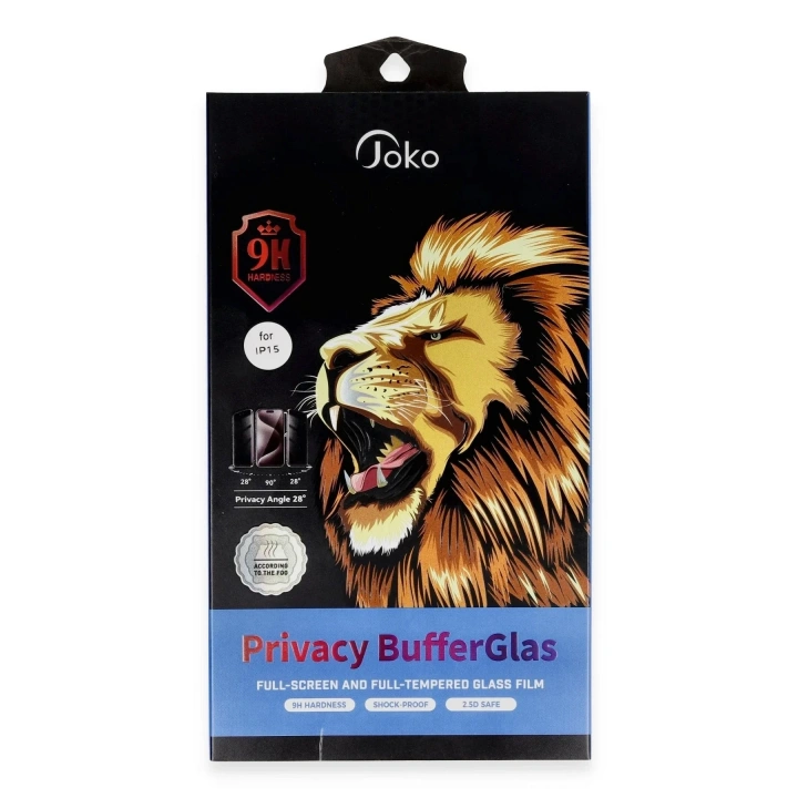 Mey İthalat®  iPhone 15 Pro Max Buffer Hayalet Cam Ekran Koruyucu - Siyah