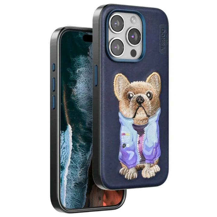 Mey İthalat®  iPhone 15 Pro Max Cute Desenli Kapak - Lacivert