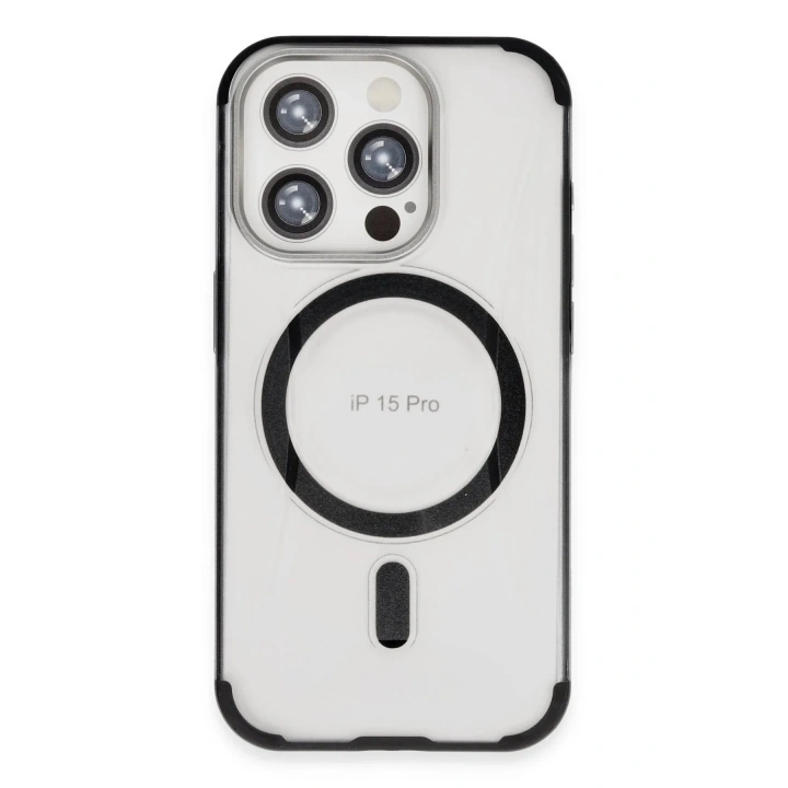 Mey İthalat®  iPhone 15 Pro Max Hilton Magsafe Kapak - Siyah