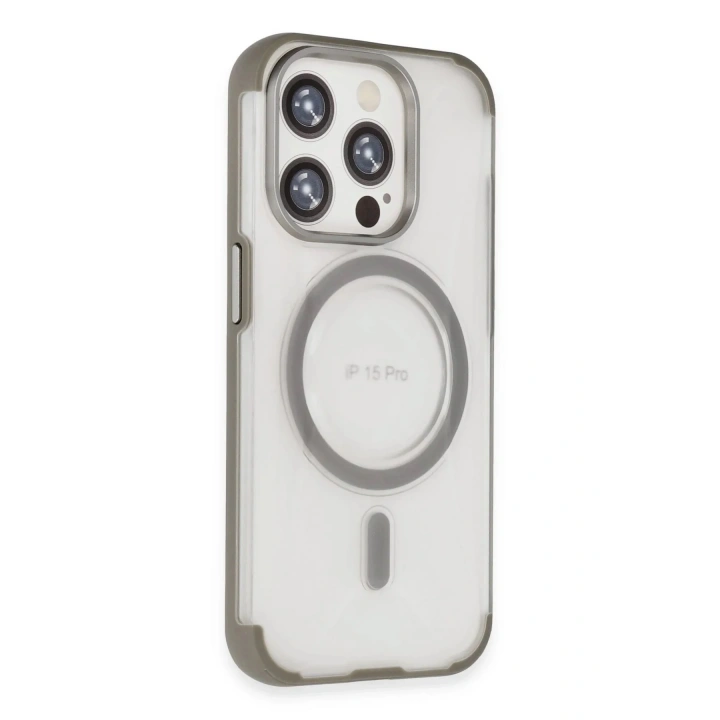 Mey İthalat®  iPhone 15 Pro Max Hilton Magsafe Kapak - Titan Gri