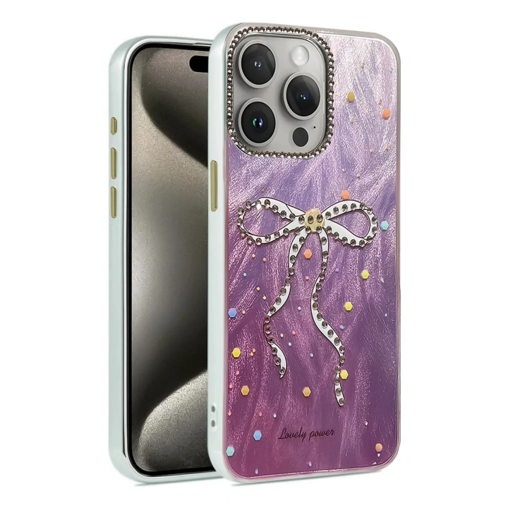 Mey İthalat®  iPhone 15 Pro Max Kılıf Blade Aynalı Desenli Kapak - Desen 1