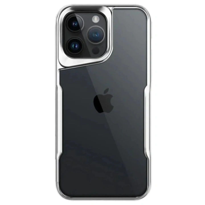 Mey İthalat®  iPhone 15 Pro Max Kılıf Boyi Silikon Kapak - Gümüş