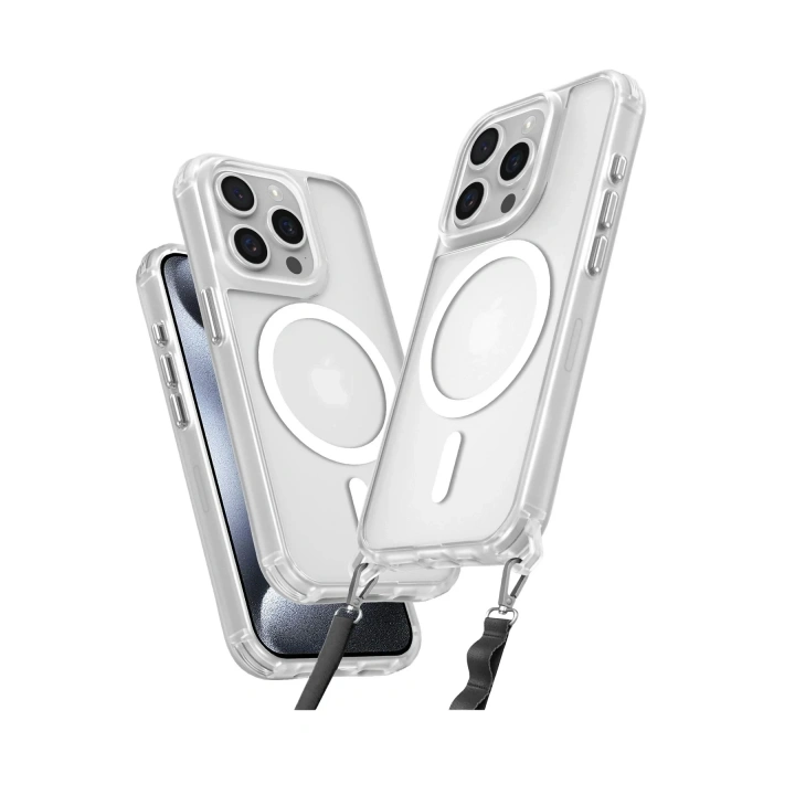 Mey İthalat®  iPhone 15 Pro Max Kılıf Enka Magsafe Silikon Kılıf - Şeffaf