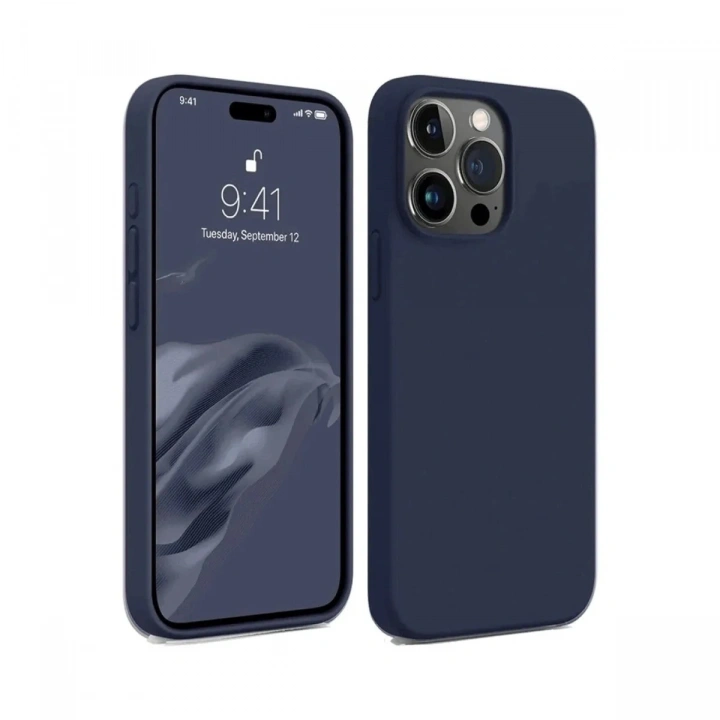 Mey İthalat®  iPhone 15 Pro Max Kılıf First Silikon - Lacivert