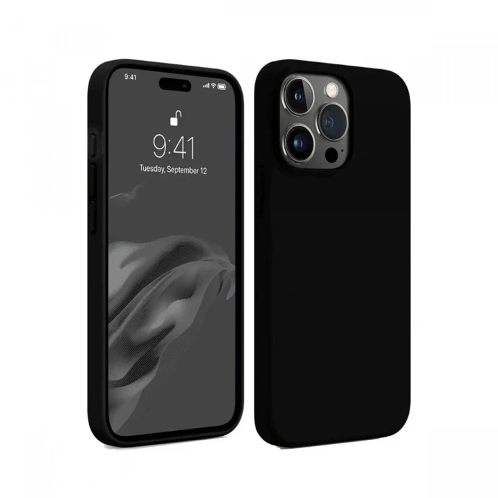 Mey İthalat®  iPhone 15 Pro Max Kılıf First Silikon - Siyah