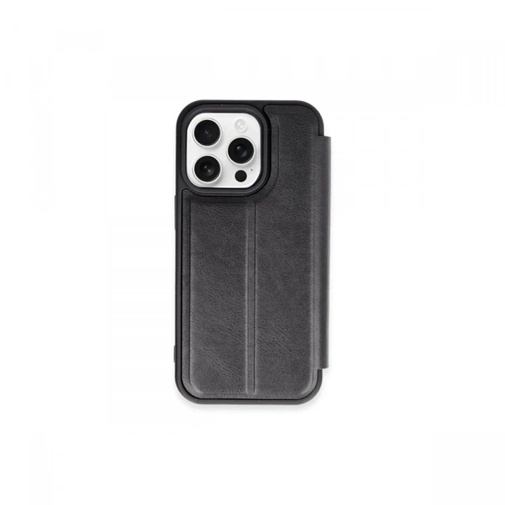 Mey İthalat®  iPhone 15 Pro Max Kılıf Flip Cover - Siyah
