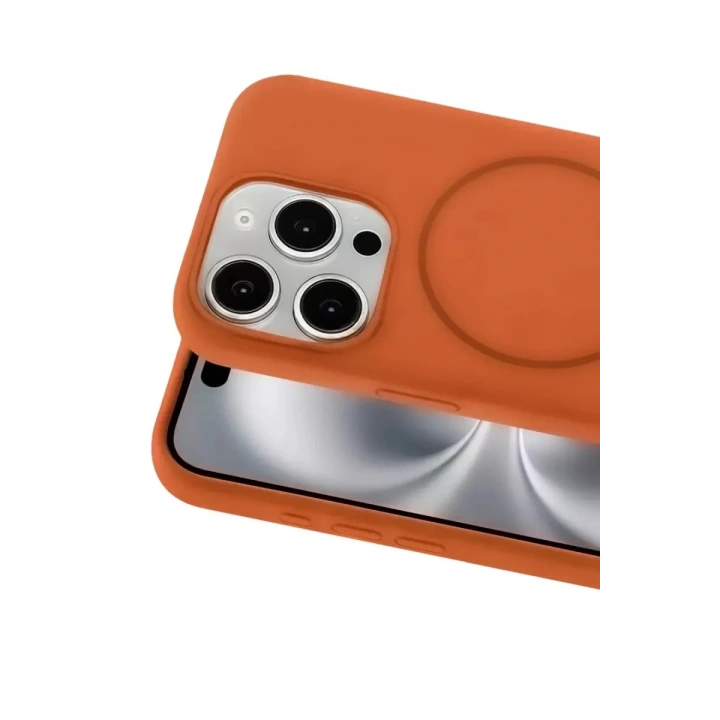 Mey İthalat®   iPhone 15 Pro Max Kılıf Jully Magsafe Kapak - Turuncu