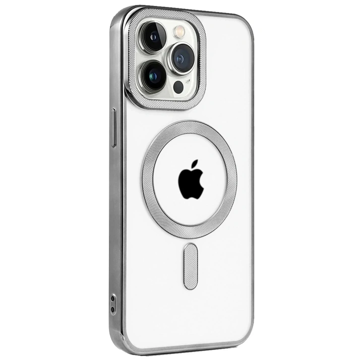 Mey İthalat®  iPhone 15 Pro Max Kılıf Kronos Magsafe Kapak - Titanyum Gri