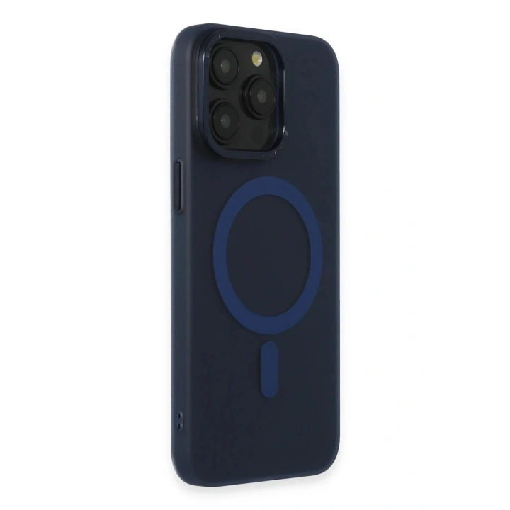 Mey İthalat®  iPhone 15 Pro Max Kılıf Lodos Magneticsafe Mat Kapak - Mavi