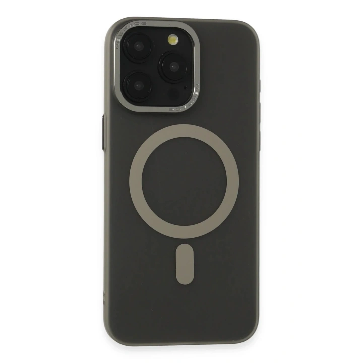Mey İthalat®  iPhone 15 Pro Max Kılıf Lodos Magneticsafe Mat Kapak - Titan Gri