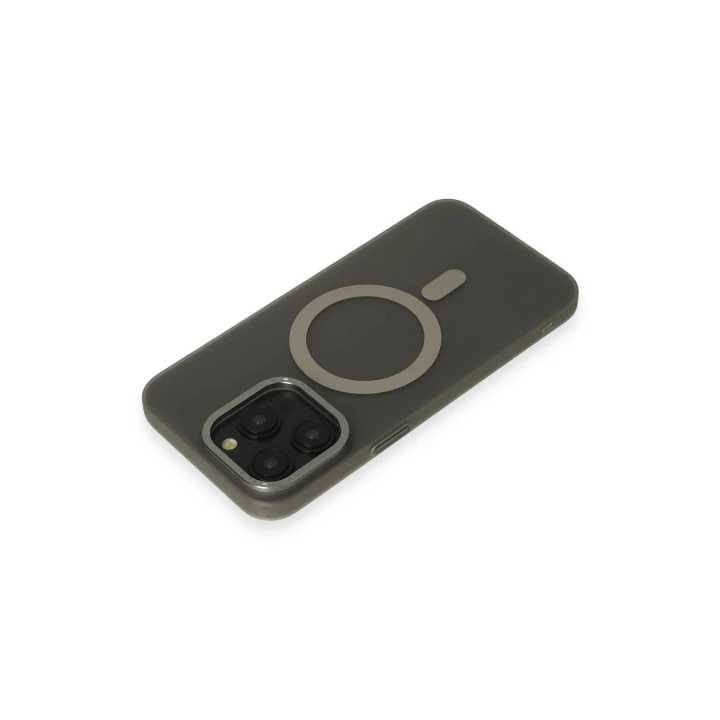 Mey İthalat®  iPhone 15 Pro Max Kılıf Lodos Magneticsafe Mat Kapak - Titan Gri