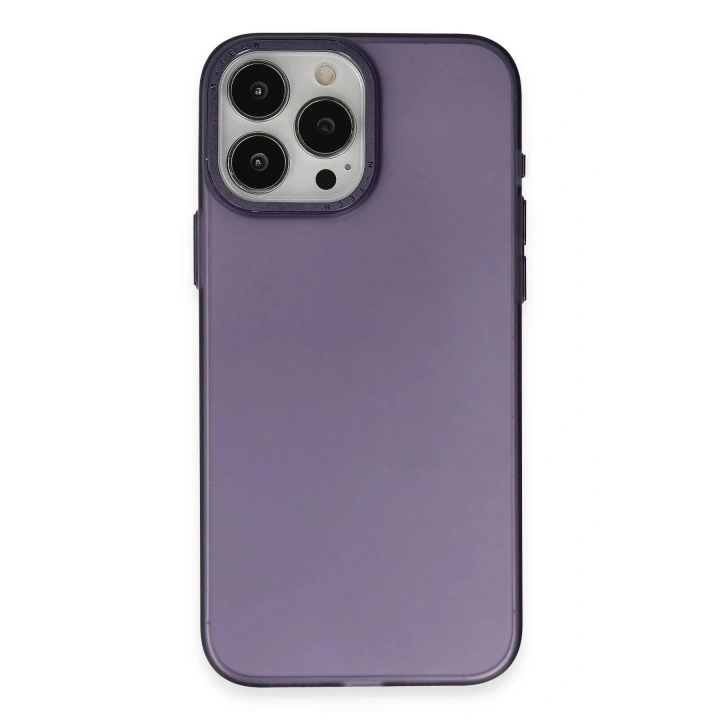 Mey İthalat®  iPhone 15 Pro Max Kılıf Modos Metal Kapak - Derin Mor