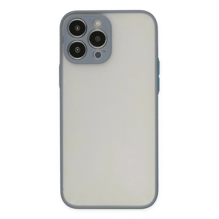 Mey İthalat®  iPhone 15 Pro Max Kılıf Montreal Silikon Kapak - Gri