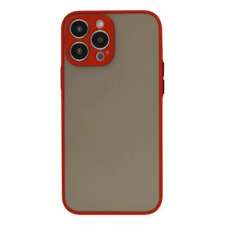 Mey İthalat®  iPhone 15 Pro Max Kılıf Montreal Silikon Kapak - Kırmızı
