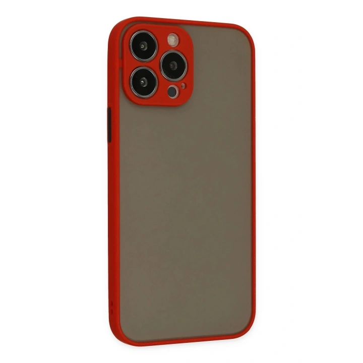 Mey İthalat®  iPhone 15 Pro Max Kılıf Montreal Silikon Kapak - Kırmızı